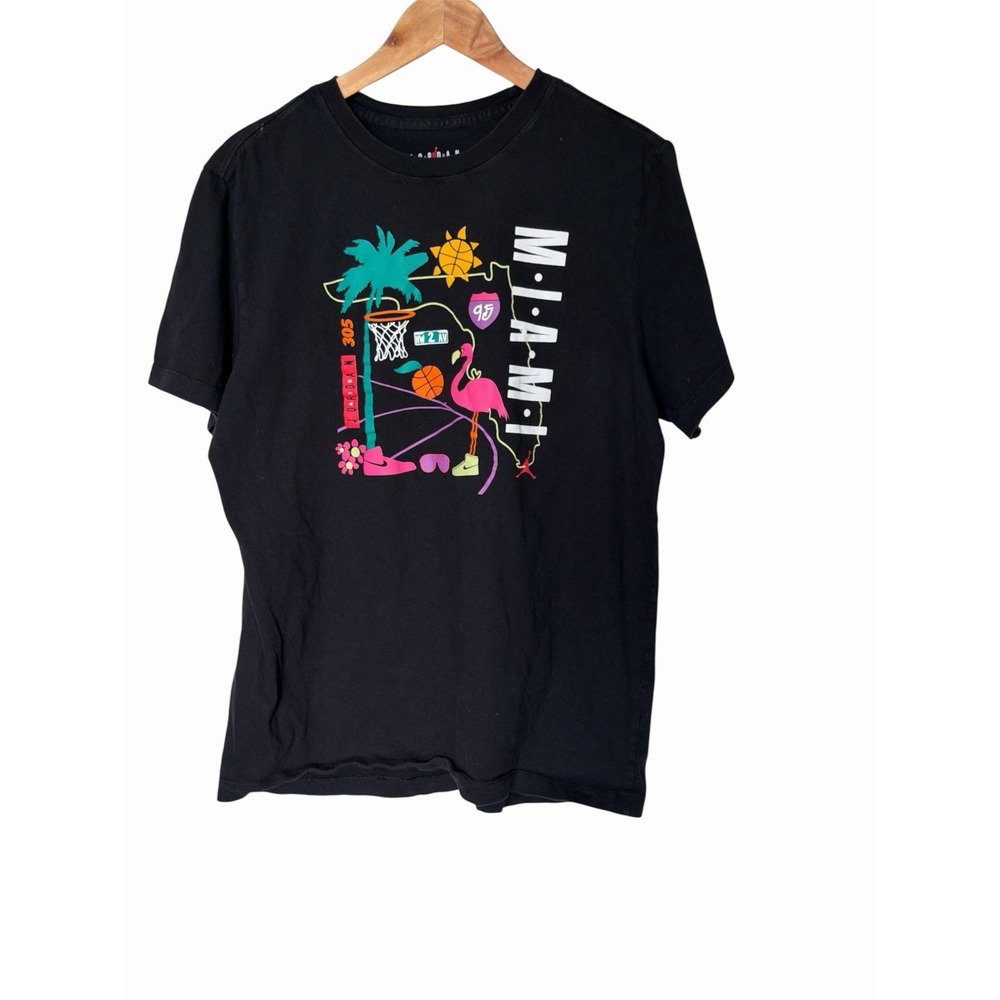 Nike Jordan Air T-Shirt 23 Miami Jumpman Men Black Large